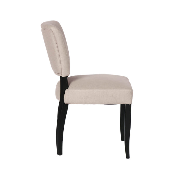 Luther Dining Chair - Light Linen/Black Legs