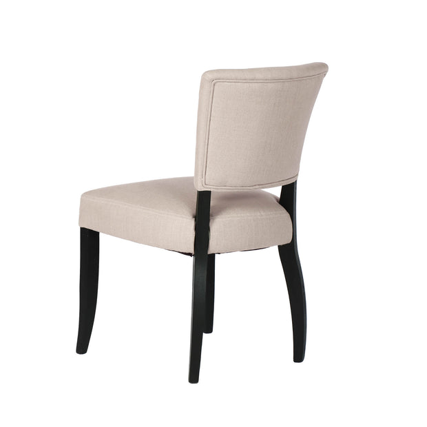 Luther Dining Chair - Light Linen/Black Legs