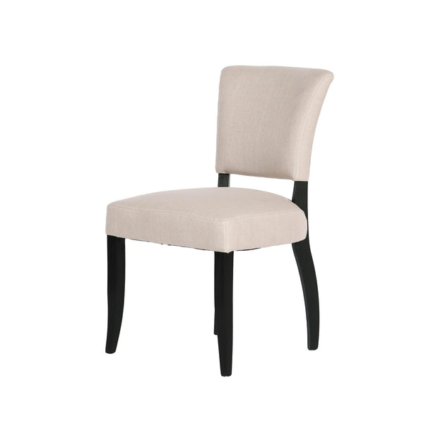 Luther Dining Chair - Light Linen/Black Legs