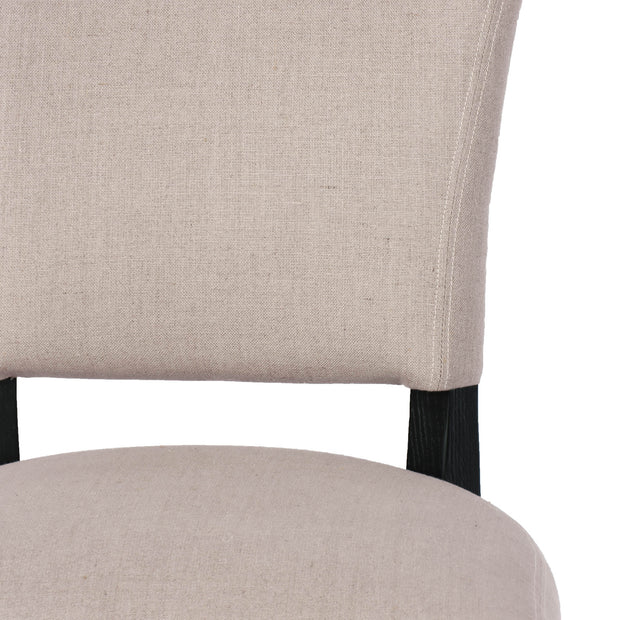 Luther Dining Chair - Light Linen/Black Legs