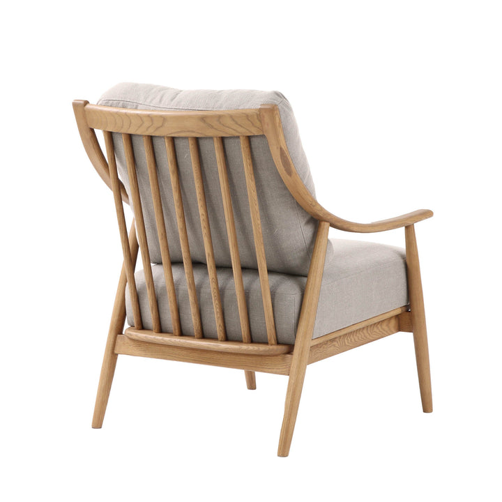 Kinsley Club Chair - Light Linen/ Natural Frame