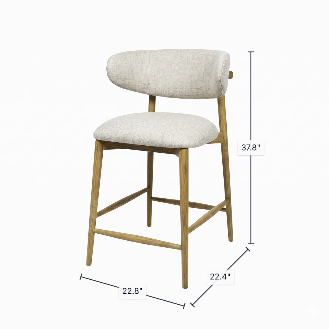 Milo Counter Stool - Vanilla Tweed