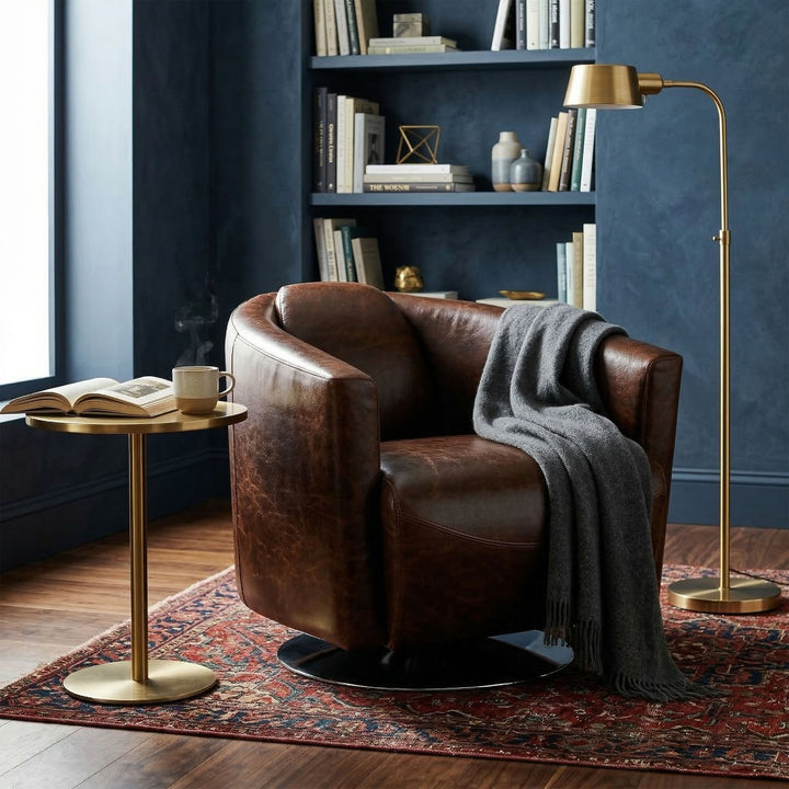 Lannister Swivel Club Chair - Brown