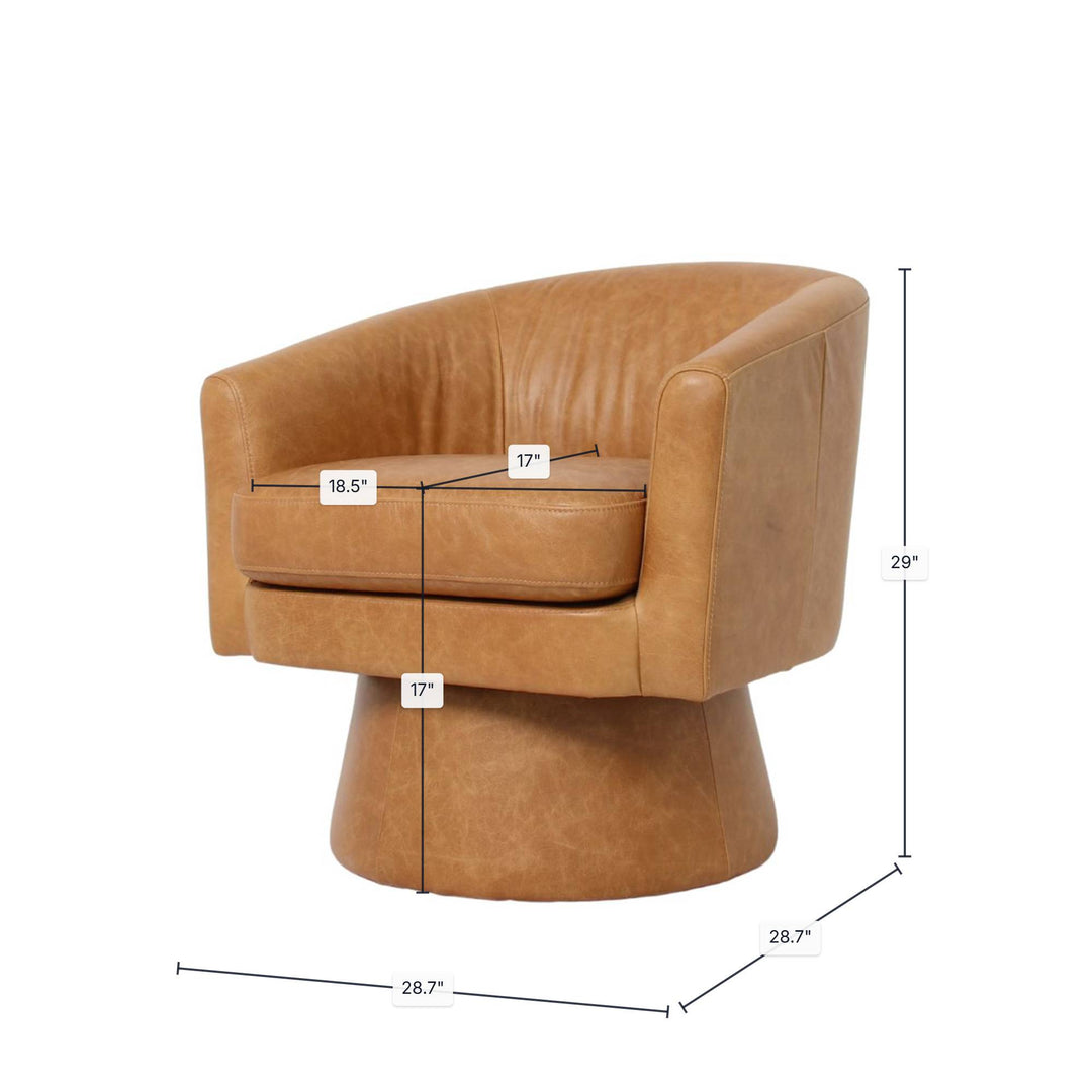 Study Swivel Club Chair - Nubuck