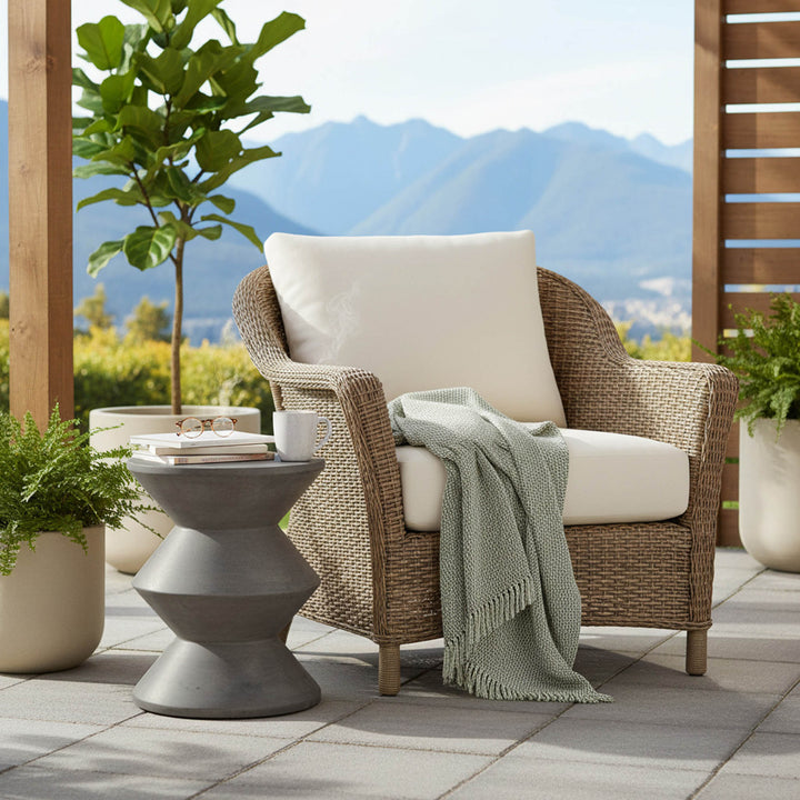 Concrete Inverted Side Table - Dark Grey