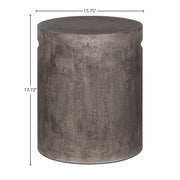 Concrete Round Side Table With Handle - Dark Grey