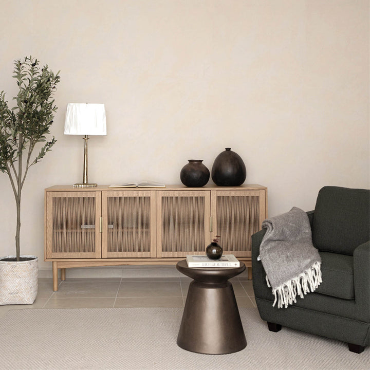 Concrete Mineral Side Table - Bronze