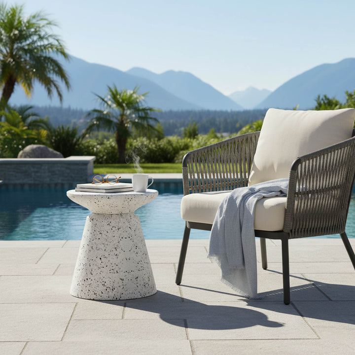 Concrete Mineral Side Table - Terrazzo