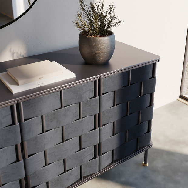 Bishop Sideboard - Black Leather