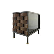 Bishop Side Table - Brown Leather