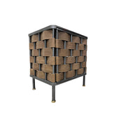 Bishop Side Table - Brown Leather