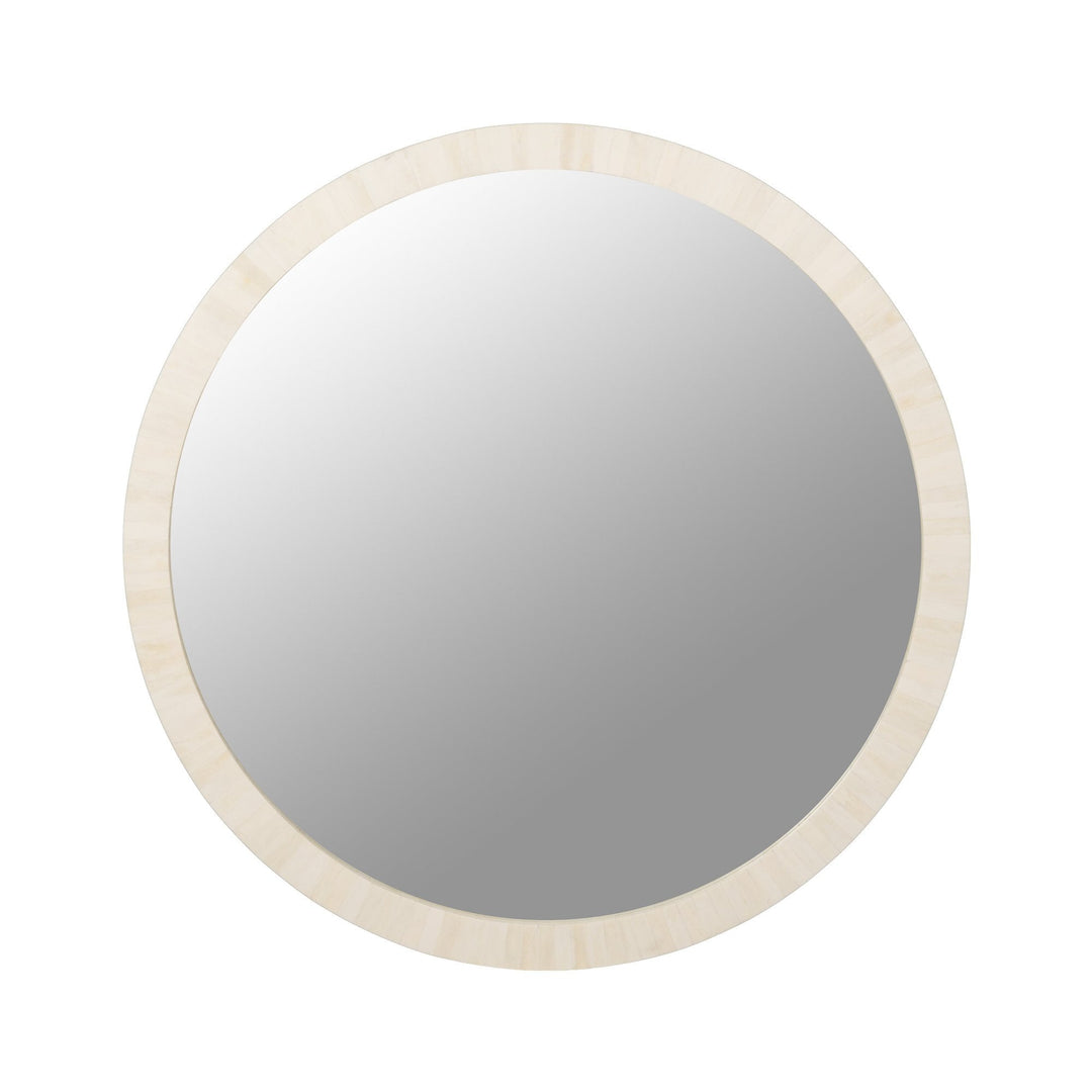 5th Avenue Round Mirror - Bone Inlay