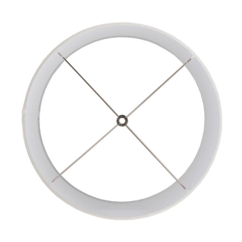Large Lamp Shade - Off White Linen W/ Nickle Spider