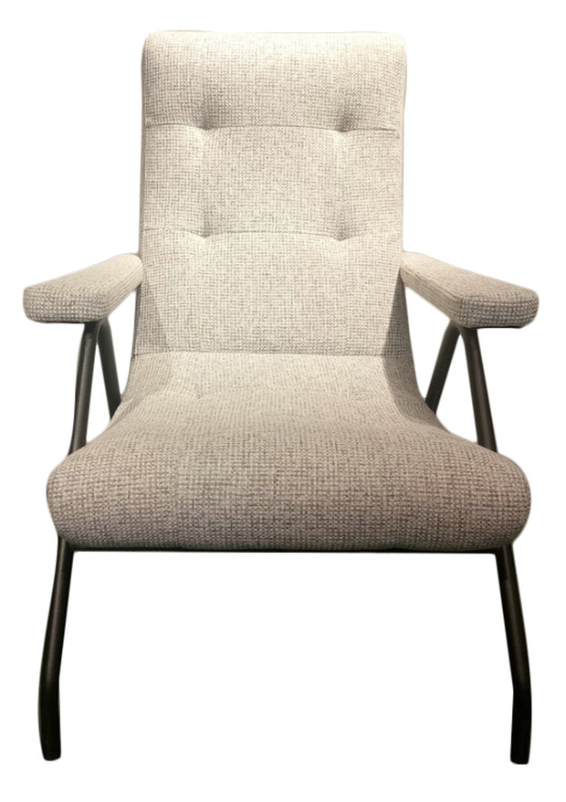 Retro Lounge Chair - Light Grey Tweed