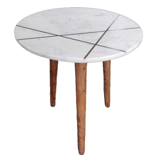 Function Side Table - White Marble