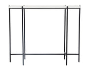 Function Console Table - White Marble/Black Base