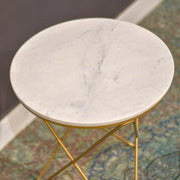 Earth Wind & Fire Marble Side Table - White